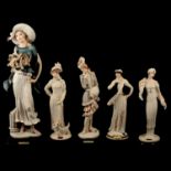 Ten Giuseppe Armani Florence Art Deco style figurines.