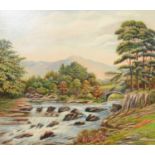 M A Hill, River landscape,