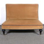 Victorian two-seat settee, ebonsied supports
