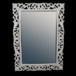 Rectangular bevel-edge wall mirror