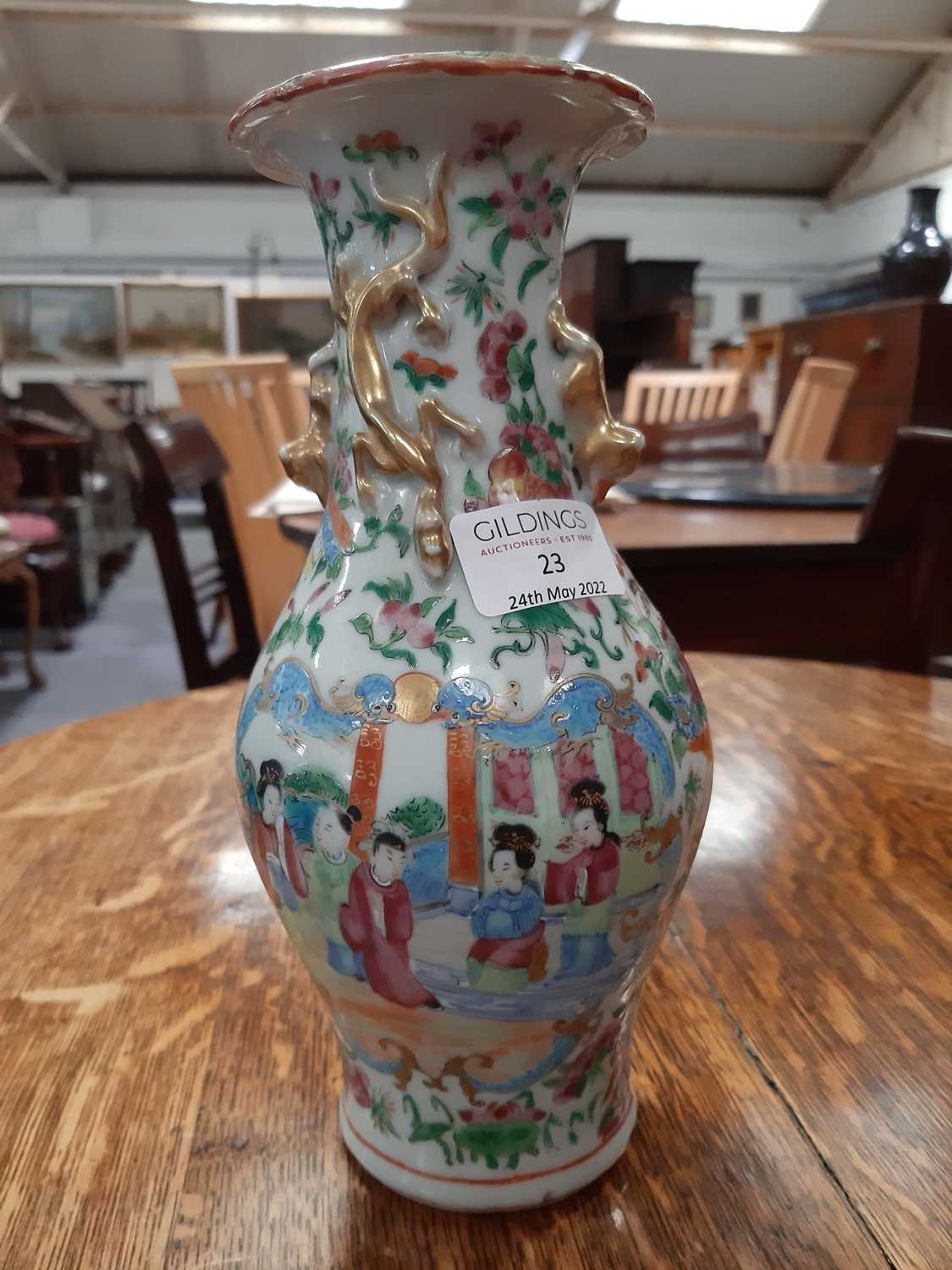 Cantonese famille rose vase - Image 2 of 11