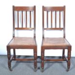 Pair of late Victorian walnut single chairs,