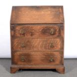 Edwardian oak bureau,