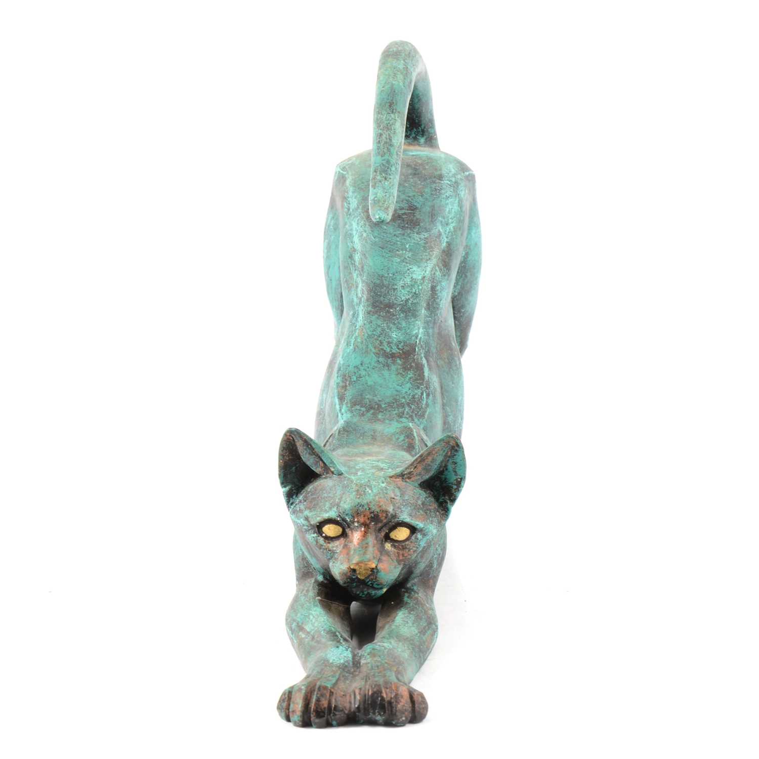 Four cats figurines and two hare figurines. - Image 2 of 2