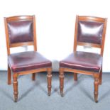 Set of seven Victorian walnut dining chairs