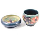 Moorcroft Pottery, 'Anenome' jardiniere, and a 'Freesia' bowl