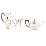 Collection of silver plated wares including teapot, entree dish, etc.