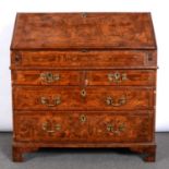 George III walnut bureau,