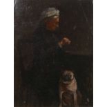 L B Rowe, Old Lady with Dog