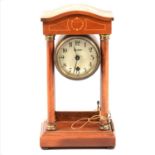 Edwardian mahogany portico clock