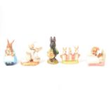 Five Royal Albert Beatrix Potter figures, rabbits gourps