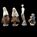 Six Lladro figurines.