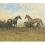 Walter Robin Jennings, horses, and H Hardey Simpson, horses and logger.