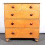 Victorian painted pine chest of drawers, maple effect,