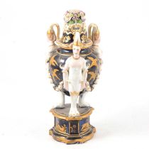 French ceramic pot pourri vase and cover, retailed by Litchfield's Sinclair Galleries