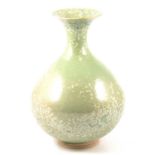 Studio pottery porcelain vase, crystalline glaze