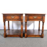 Pair of reproduction oak bedside tables