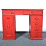 Painted pine box-top desk