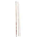 Dawsons of Bromley, three-section split cane fishing rod, Sabina,