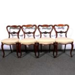 Set of six Victorian rosewood dining chairs