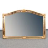 Modern gilt framed overmantle mirror,