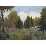 Embroidered and painted picture, Pine Forest,