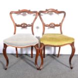 Pair of Victorian rosewood dining chairs,