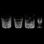 Set of six Waterford crystal 'Sheila' cut liqueur glasses