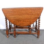 Oak gateleg dining table,