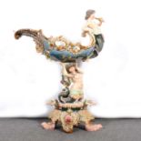 Large Continental faience table center