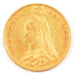 A Gold Half Sovereign Victoria Jubilee Head 1887.