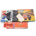 Scalextric slot-car racing set 31 and Hotwheels Stunt Action set