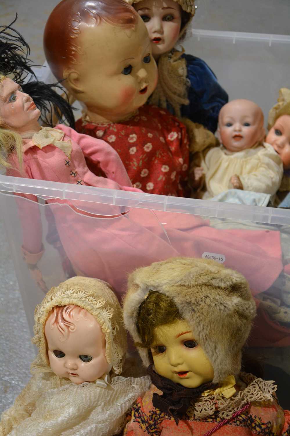 Twelve vintage dolls, bisque head and celluloid. - Image 3 of 3