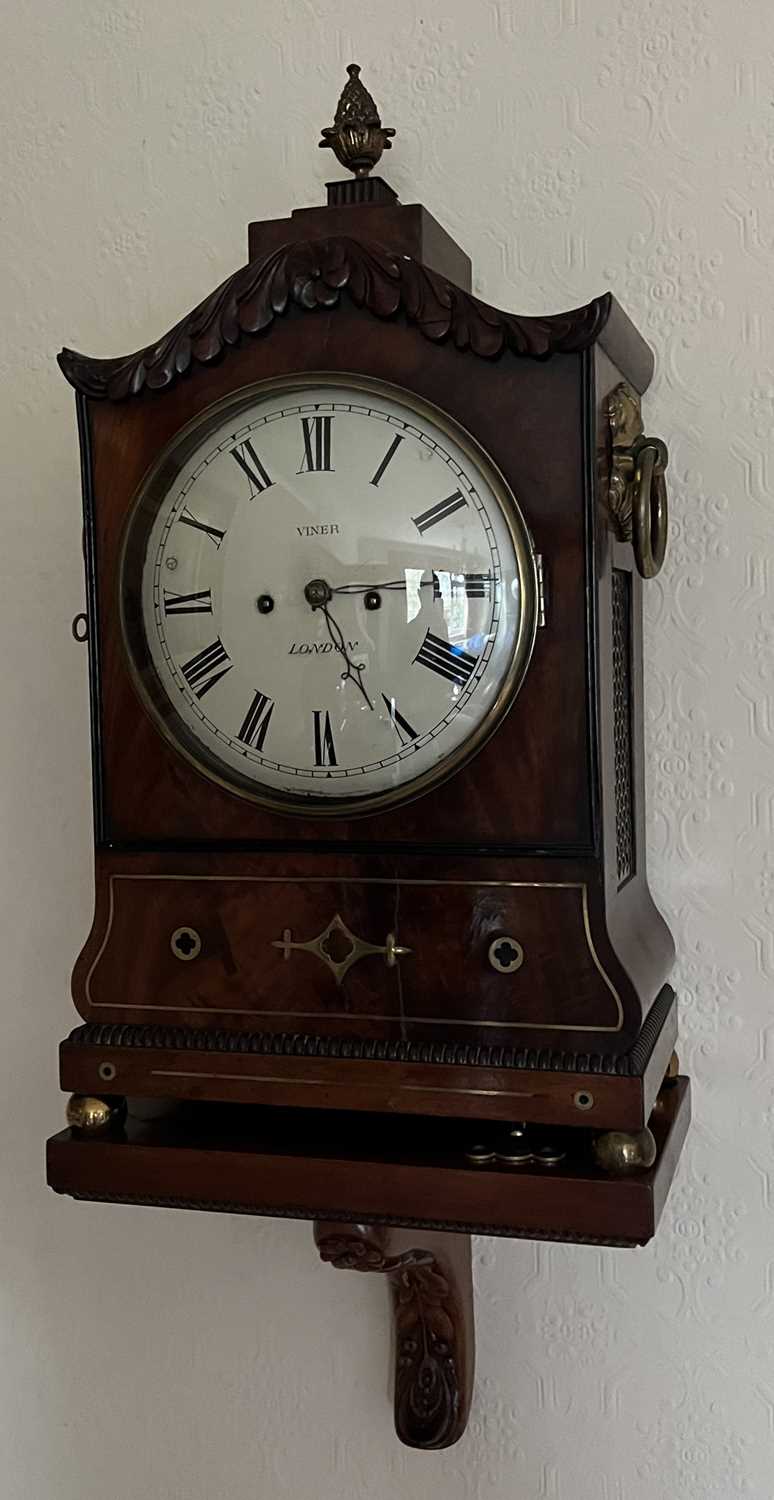 William IV mahogany bracket clock and bracket, - Image 2 of 16