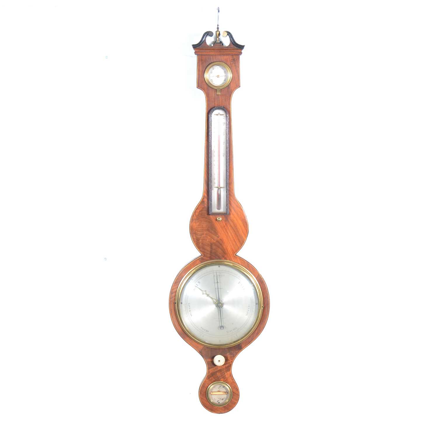 Victorian mahogany barometer, signed F Amadio