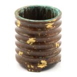 Chinese bronze and gold splashed brush pot