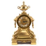 French gilt metal mantel clock,