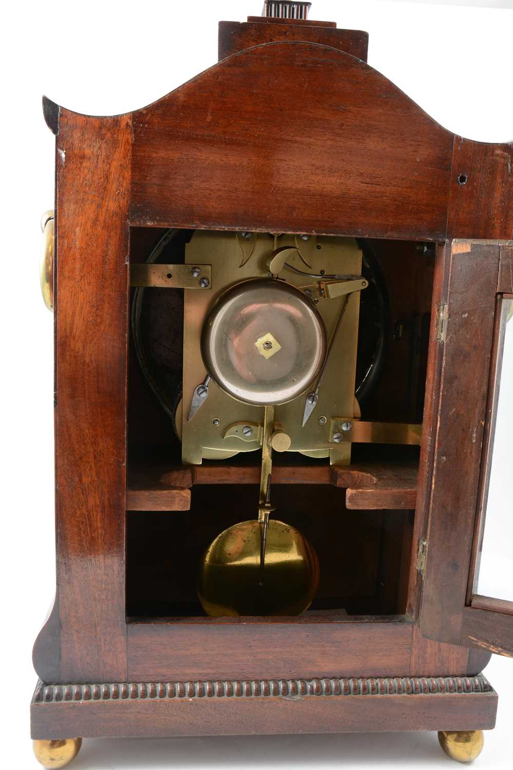 William IV mahogany bracket clock and bracket, - Image 4 of 16