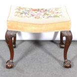 Georgian style needlework footstool.