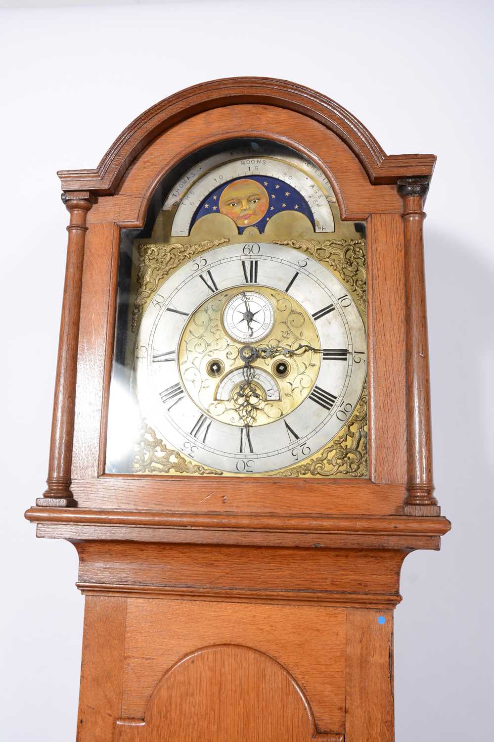 Oak longcase clock, Thomas Fletcher, Chester, - Image 6 of 15