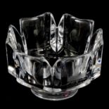 An Orrefors 'Corona' crystal bowl, signed L Hellsten, 14.5cm diameter; an Edinburgh Crystal vase,