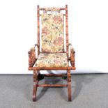 American turned wood rocking chair