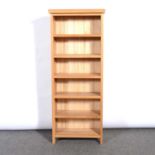 Light oak narrow bookcase