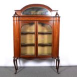 Edwardian inlaid mahogany display cabinet