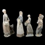 Six Lladro figurines.