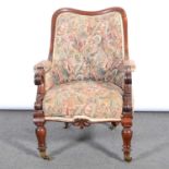 Victorian mahogany easychair