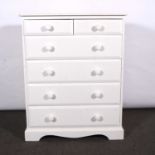 Victorian style white painted chest of drawers