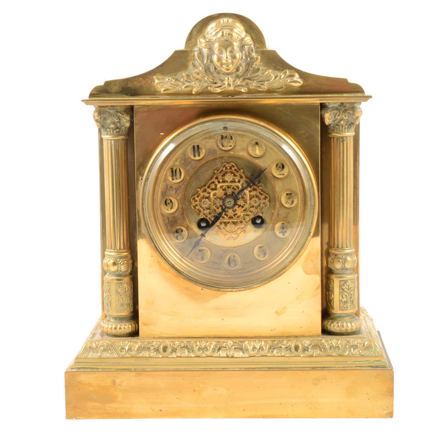 French brass mantel clock,