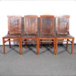 Set of six stained beechwood dining chairs, Vienna Secessionist style