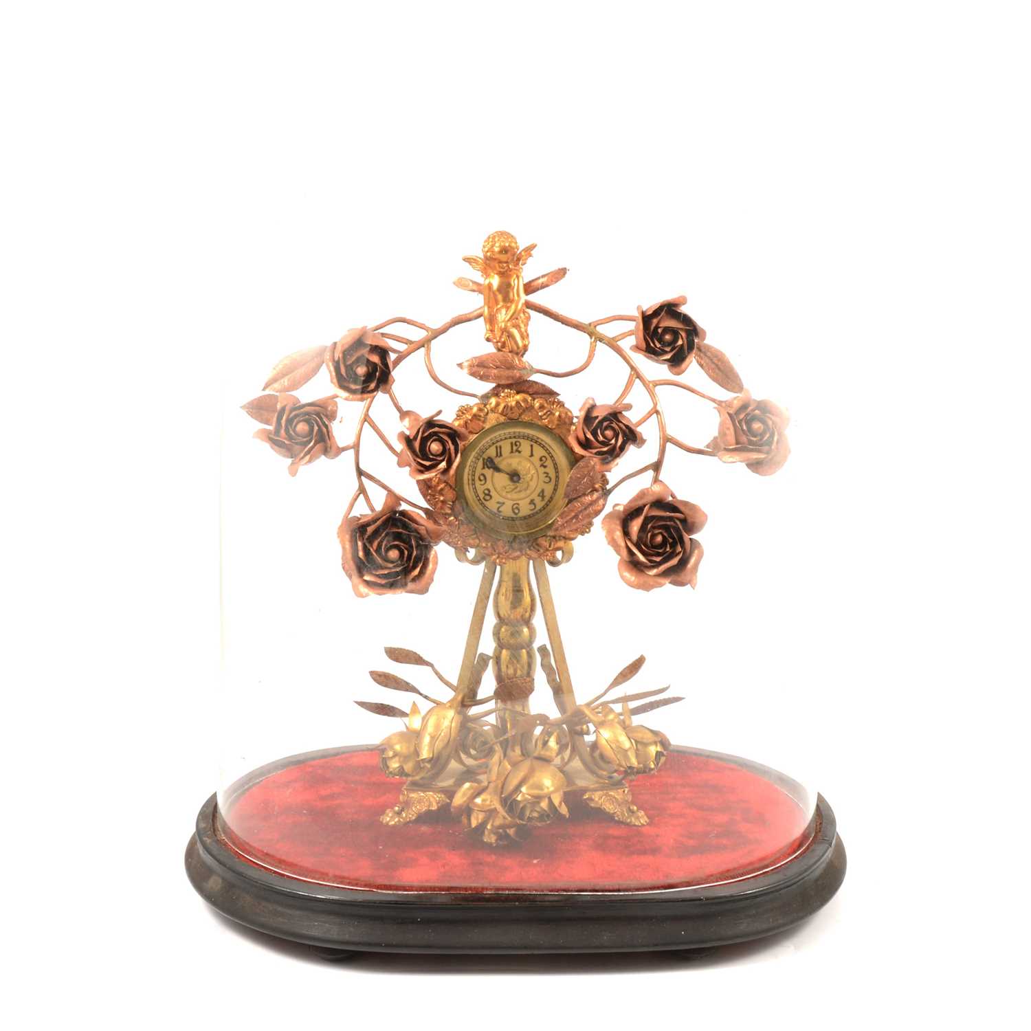 Late 19th Century French gilt metal and copper mantel clock,